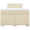 vidaXL Box Spring Bed with Mattress Cream 120x200 cm Fabric