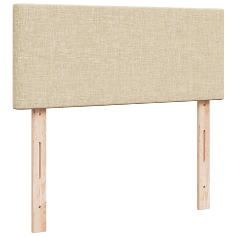 vidaXL Box Spring Bed with Mattress Cream 120x200 cm Fabric