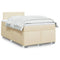 vidaXL Box Spring Bed with Mattress Cream 120x200 cm Fabric