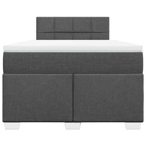 vidaXL Box Spring Bed with Mattress Dark Grey 120x200 cm Fabric