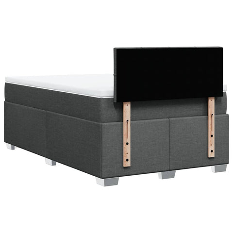 vidaXL Box Spring Bed with Mattress Dark Grey 120x200 cm Fabric