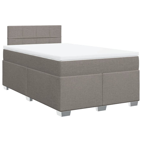 vidaXL Box Spring Bed with Mattress Taupe 120x200 cm Fabric