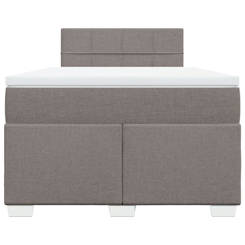 vidaXL Box Spring Bed with Mattress Taupe 120x200 cm Fabric