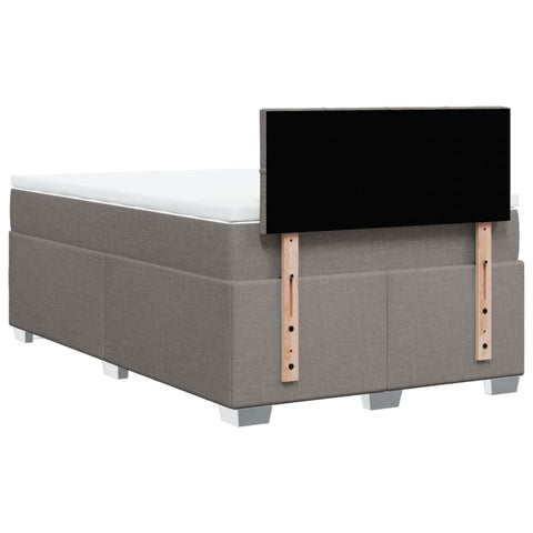 vidaXL Box Spring Bed with Mattress Taupe 120x200 cm Fabric