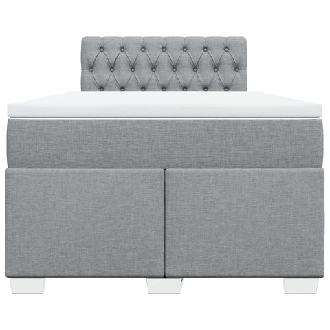 vidaXL Box Spring Bed with Mattress Light Grey 120x200 cm Fabric