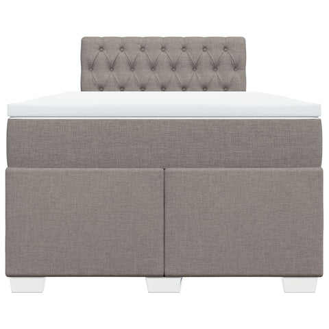 vidaXL Box Spring Bed with Mattress Taupe 120x200 cm Fabric