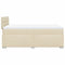 vidaXL Box Spring Bed with Mattress Cream 120x200 cm Fabric