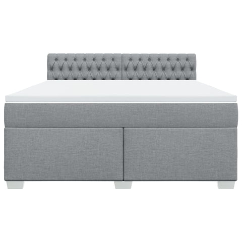 vidaXL Box Spring Bed with Mattress Light Grey 180x200 cm Fabric