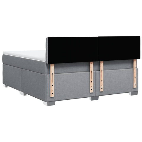 vidaXL Box Spring Bed with Mattress Light Grey 180x200 cm Fabric