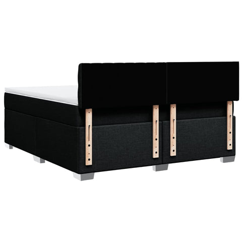 vidaXL Box Spring Bed with Mattress Black 180x200 cm Fabric
