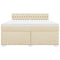 vidaXL Box Spring Bed with Mattress Cream 180x200 cm Fabric