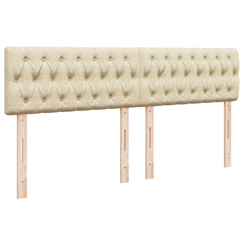 vidaXL Box Spring Bed with Mattress Cream 180x200 cm Fabric