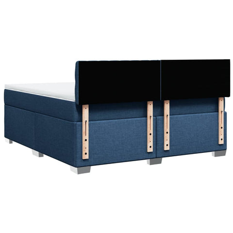 vidaXL Box Spring Bed with Mattress Blue 180x200 cm Fabric