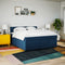 vidaXL Box Spring Bed with Mattress Blue 180x200 cm Fabric