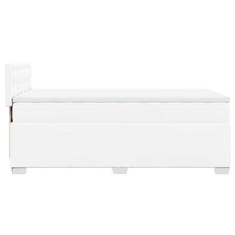 vidaXL Box Spring Bed with Mattress White 80x200 cm Faux Leather
