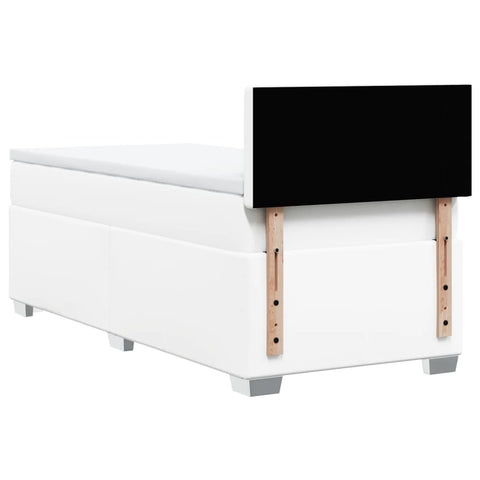 vidaXL Box Spring Bed with Mattress White 80x200 cm Faux Leather