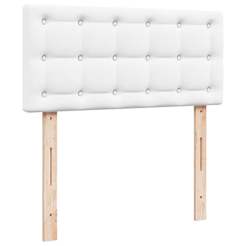 vidaXL Box Spring Bed with Mattress White 80x200 cm Faux Leather