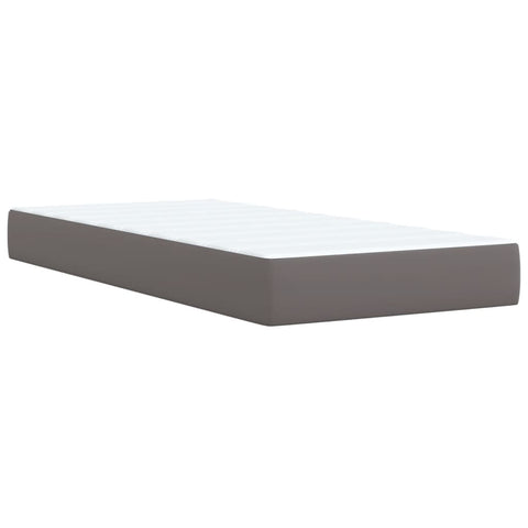 vidaXL Box Spring Bed with Mattress Grey 80x200 cm Faux Leather