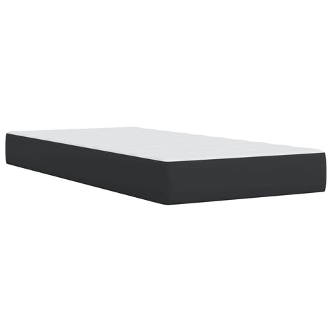 vidaXL Box Spring Bed with Mattress Black 90x190 cm Faux Leather