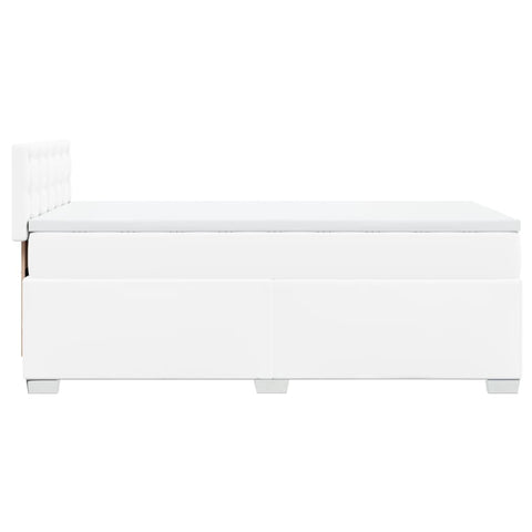vidaXL Box Spring Bed with Mattress White 90x190 cm Faux Leather