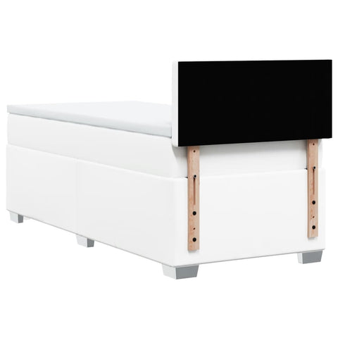 vidaXL Box Spring Bed with Mattress White 90x190 cm Faux Leather
