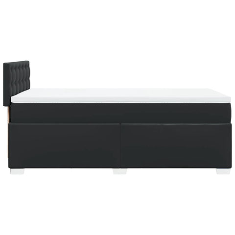 vidaXL Box Spring Bed with Mattress Black 90x200 cm Faux Leather