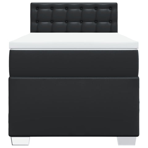 vidaXL Box Spring Bed with Mattress Black 100x200 cm Faux Leather