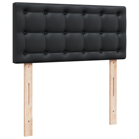 vidaXL Box Spring Bed with Mattress Black 100x200 cm Faux Leather