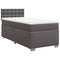 vidaXL Box Spring Bed with Mattress Grey 100x200 cm Faux Leather