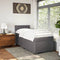vidaXL Box Spring Bed with Mattress Grey 100x200 cm Faux Leather