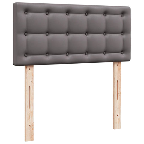 vidaXL Box Spring Bed with Mattress Grey 100x200 cm Faux Leather