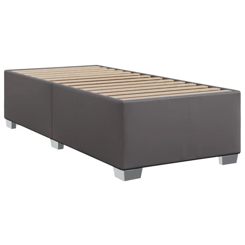 vidaXL Box Spring Bed with Mattress Grey 100x200 cm Faux Leather