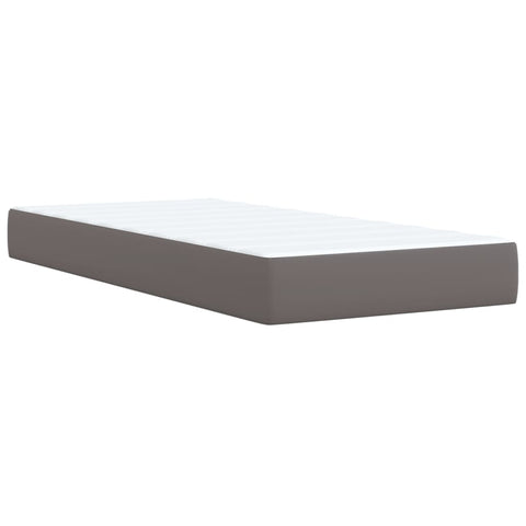 vidaXL Box Spring Bed with Mattress Grey 100x200 cm Faux Leather