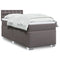 vidaXL Box Spring Bed with Mattress Grey 100x200 cm Faux Leather