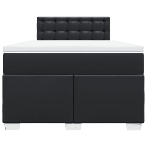 vidaXL Box Spring Bed with Mattress Black 120x190 cm Faux Leather