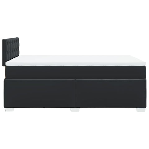 vidaXL Box Spring Bed with Mattress Black 120x190 cm Faux Leather