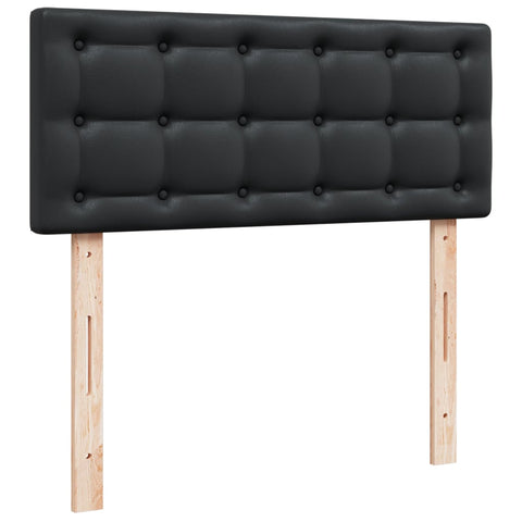 vidaXL Box Spring Bed with Mattress Black 120x190 cm Faux Leather