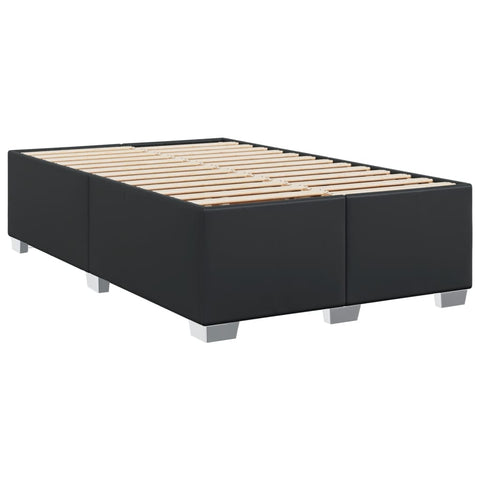vidaXL Box Spring Bed with Mattress Black 120x190 cm Faux Leather