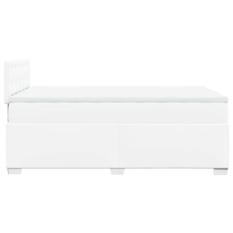vidaXL Box Spring Bed with Mattress White 120x190 cm Faux Leather