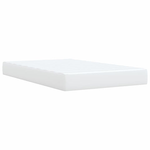 vidaXL Box Spring Bed with Mattress White 120x190 cm Faux Leather
