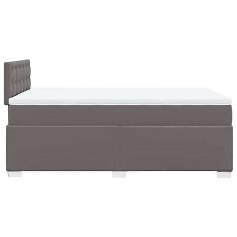 vidaXL Box Spring Bed with Mattress Grey 120x190 cm Faux Leather