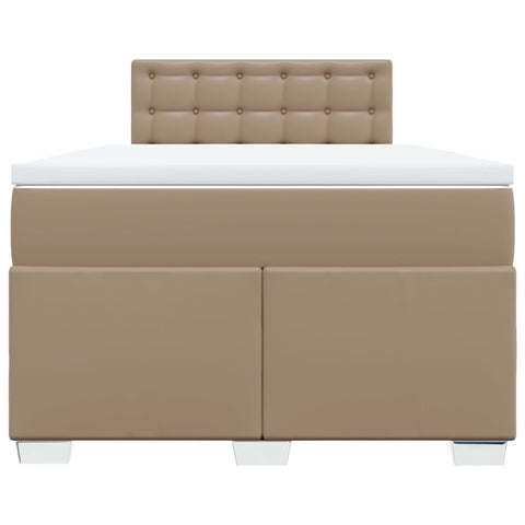 vidaXL Box Spring Bed with Mattress Cappuccino 120x190 cm Faux Leather
