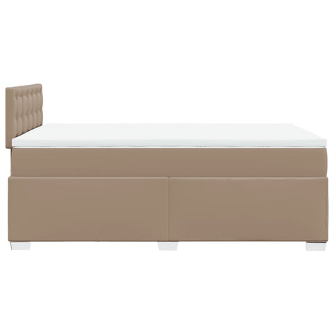 vidaXL Box Spring Bed with Mattress Cappuccino 120x190 cm Faux Leather