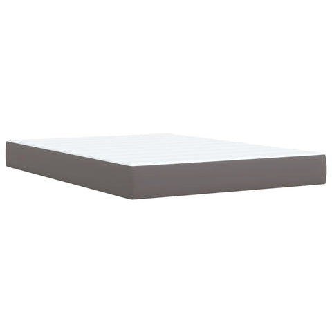 vidaXL Box Spring Bed with Mattress Grey 160x200 cm Faux Leather