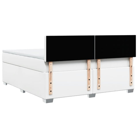 vidaXL Box Spring Bed with Mattress White 180x200 cm Faux Leather