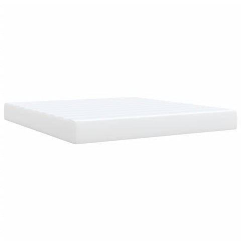 vidaXL Box Spring Bed with Mattress White 180x200 cm Faux Leather