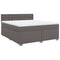 vidaXL Box Spring Bed with Mattress Grey 180x200 cm Faux Leather