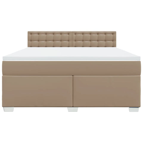vidaXL Box Spring Bed with Mattress Cappuccino 180x200 cm Faux Leather