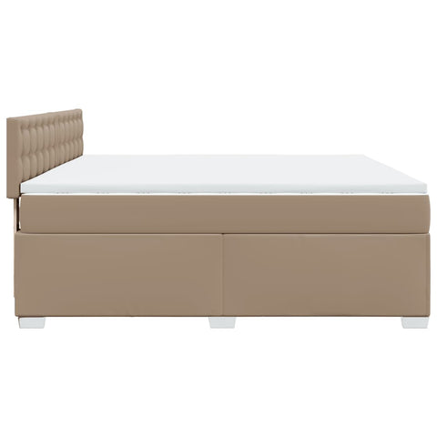 vidaXL Box Spring Bed with Mattress Cappuccino 180x200 cm Faux Leather