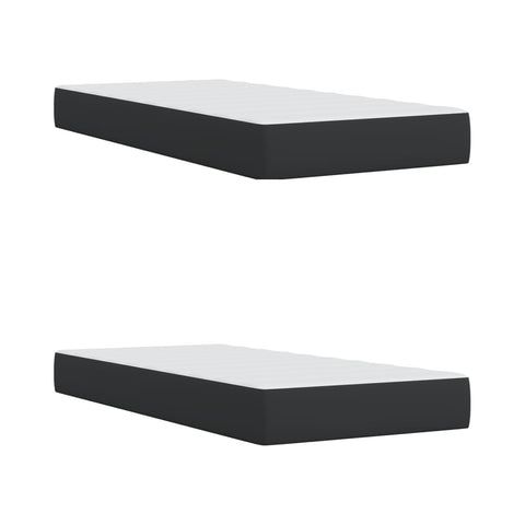 vidaXL Box Spring Bed with Mattress Black 200x200 cm Faux Leather